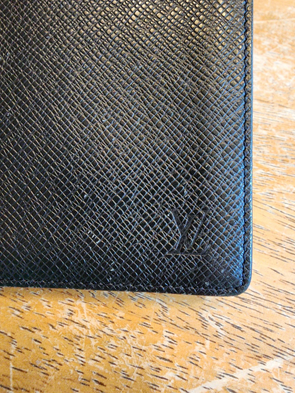 Louis Vuitton Black Taiga Leather Brazza Long Wallet
